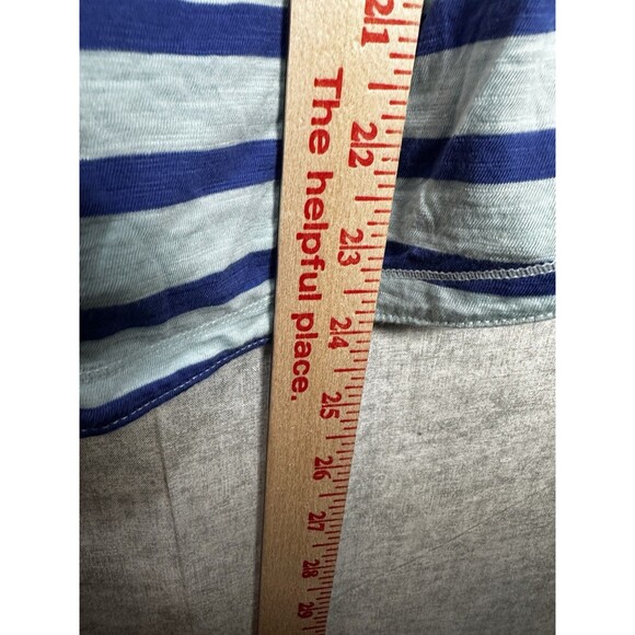 T by TALBOTS Womens Size MP Short Sleeve Pull Over Top T Shirt Blue Striped - Picture 7 of 8